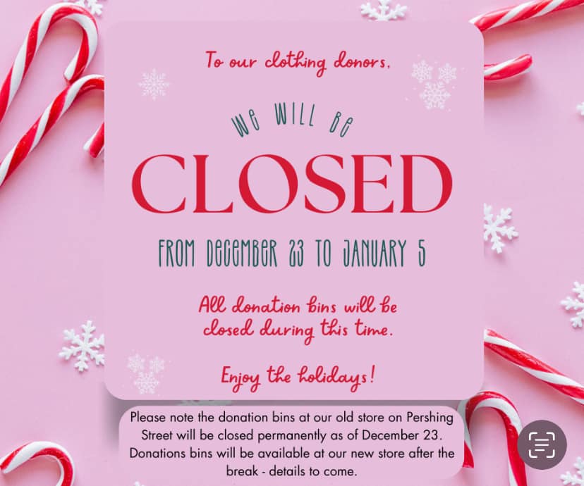 Donations Closed for the Holidays